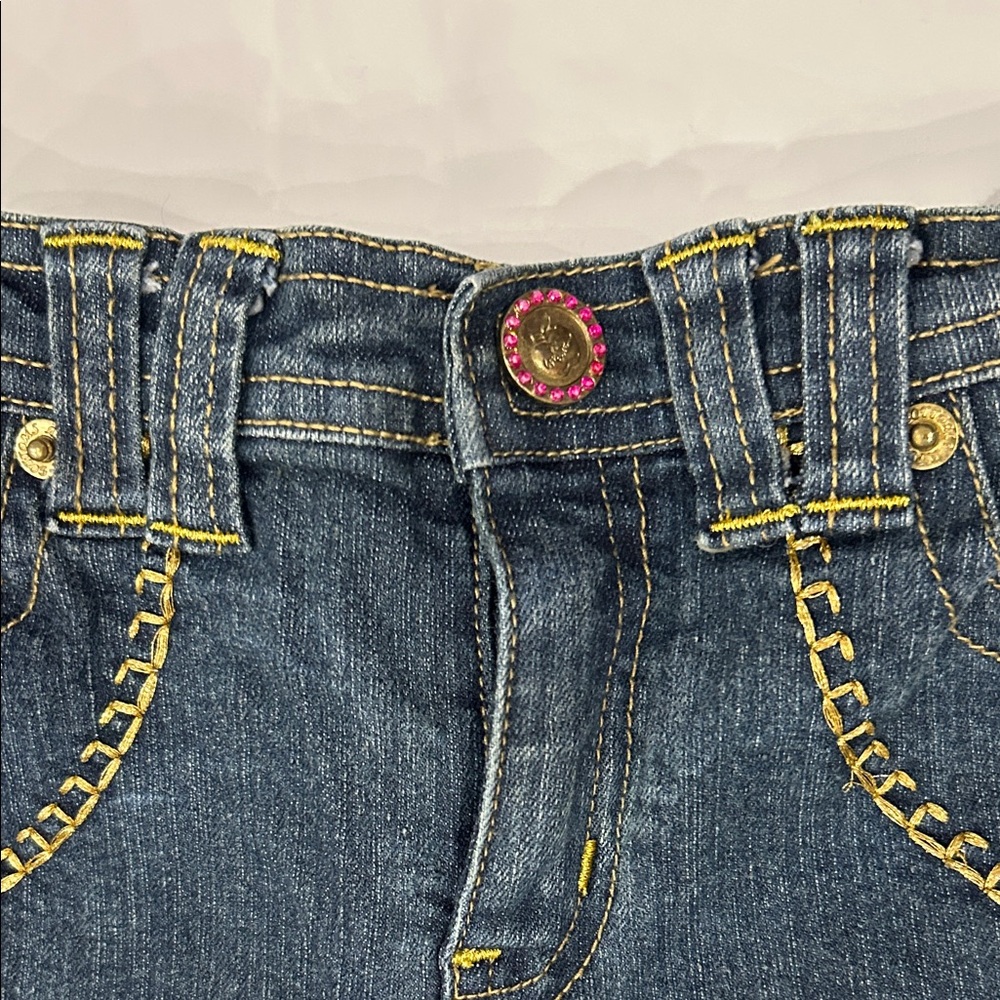 Apple Bottoms Kids Jeans - Dark Blue with Gold Accents - Picture 3 of 10